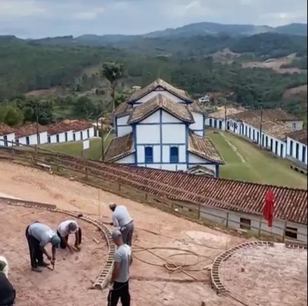 Obras do Mirante no Santuário de Bom Jesus do Matosinho, em Piranga-MG, seguem em ritmo acelerado
